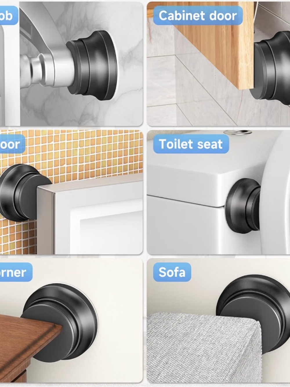 Oil Rubbed Bronze Magnetic Door Stopper - Wall & Surface Protector